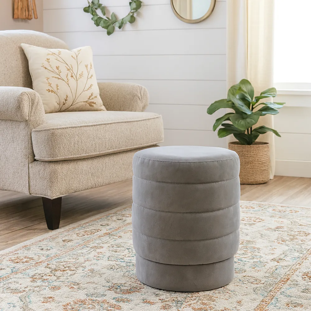 PENNFIELD GRAY OTTOMAN 19 (IN)