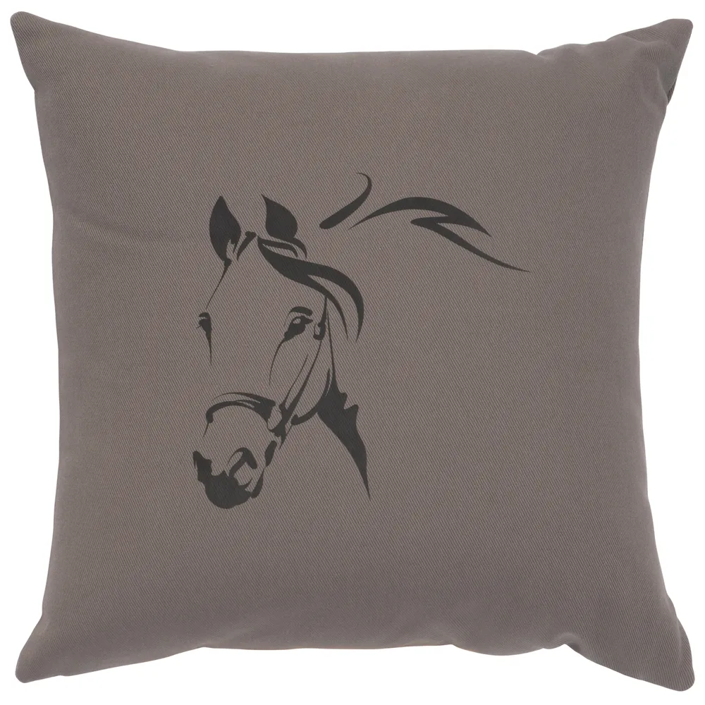 Image Pillow - Horse Profile - Cotton Chrome