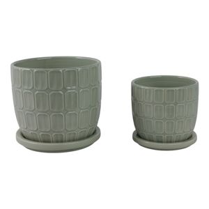 LEONAHAM SET OF 2 GREEN PLANTER 7 (IN) 1