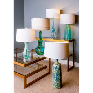 Glass Bottle 30'' High 1-Light Table Lamp - Seafoam Green 10