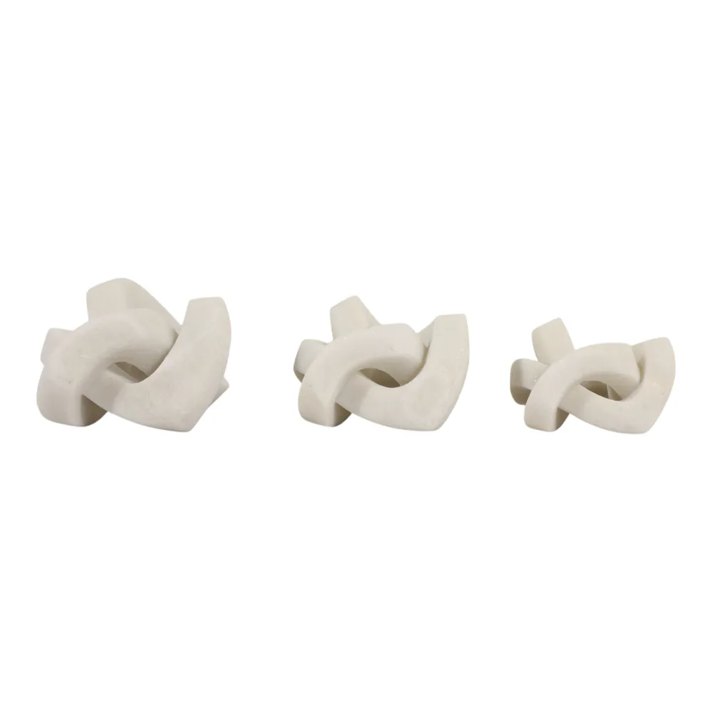 PEYTONHAM SET OF 3 WHITE DECOR 6 (IN)