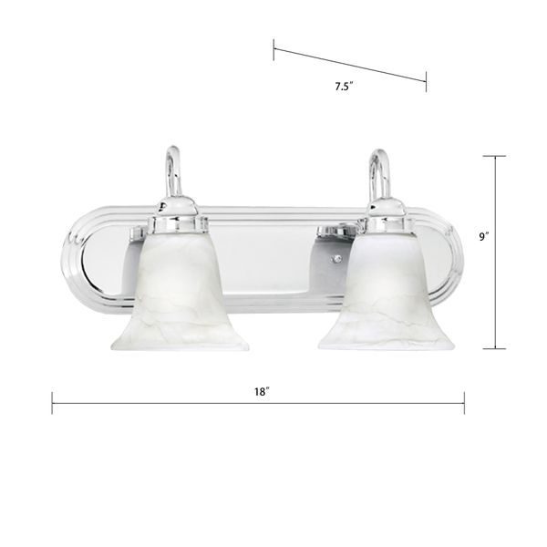 Homestead 18'' Wide 2-Light Vanity Light - Chrome