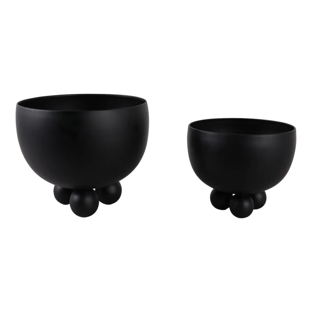 SLATEOAK SET OF 2 BLACK PLANTER 10 (IN)