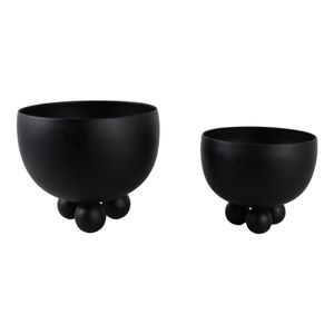 SLATEOAK SET OF 2 BLACK PLANTER 10 (IN) 1