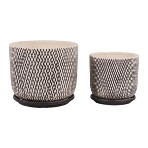RAFECLIFF SET OF 2 BLACK PLANTER 7 (IN) 4