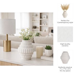 HEDLEYLAKE WHITE VASE 8 (IN) 9