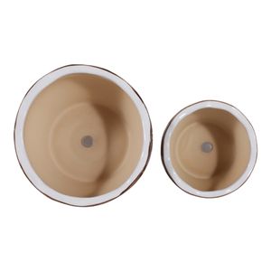 HENLEYDALE SET OF 2 BROWN PLANTER 7 (IN) 8