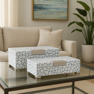 DEWEYFIELD SET OF 2 BLUE BOXES 5 (IN) 12