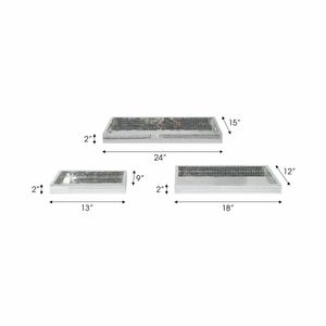 EVERTONCROSS SET OF 3 SILVER TRAY 2 (IN) 8