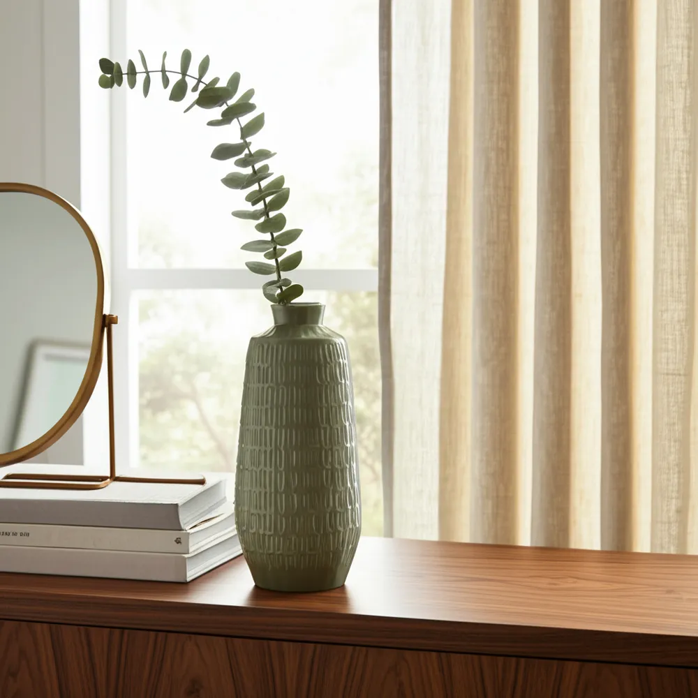 BECKLAKE GREEN VASE 15 (IN)