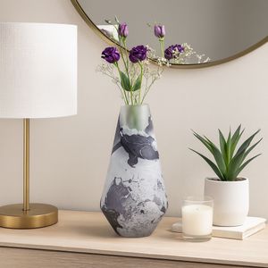 LEONASTONE WHITE GLASS VASE 11 (IN) 11