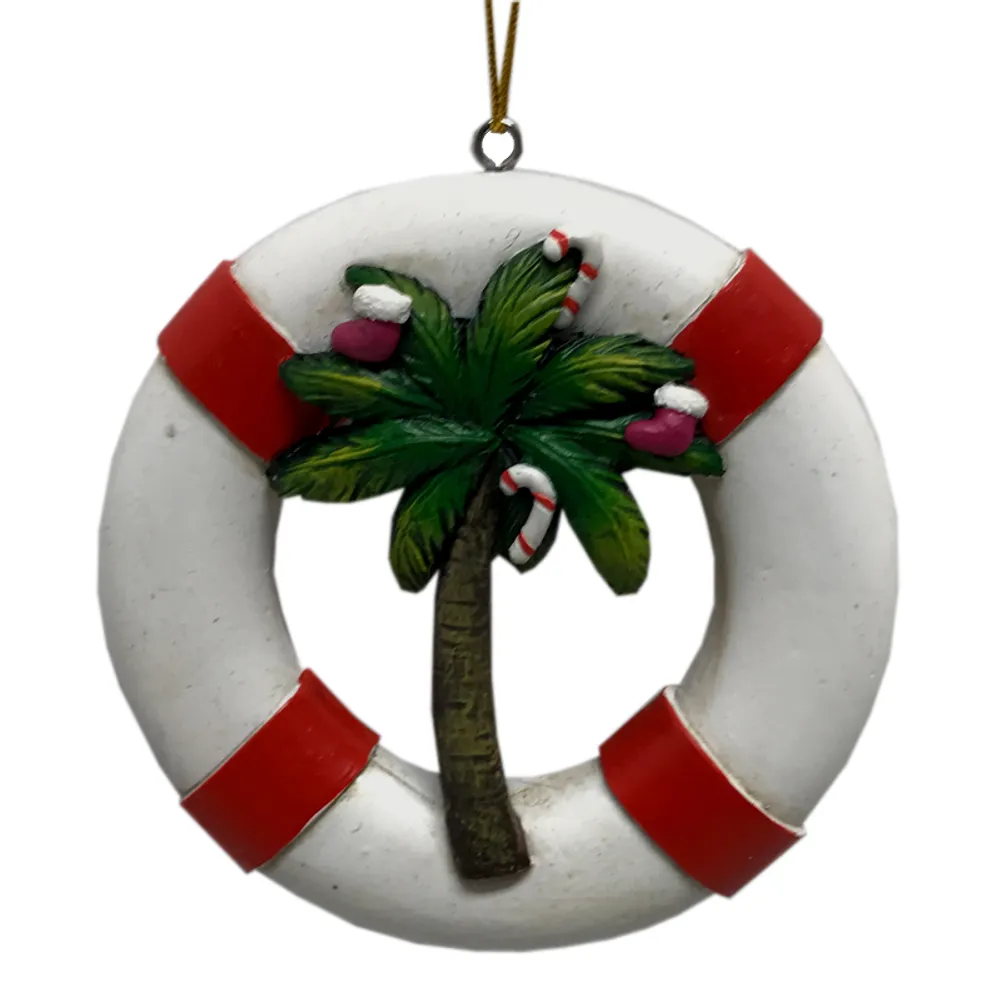 3-1/2" PALM TREE LIFE RING CHRISTMAS ORN