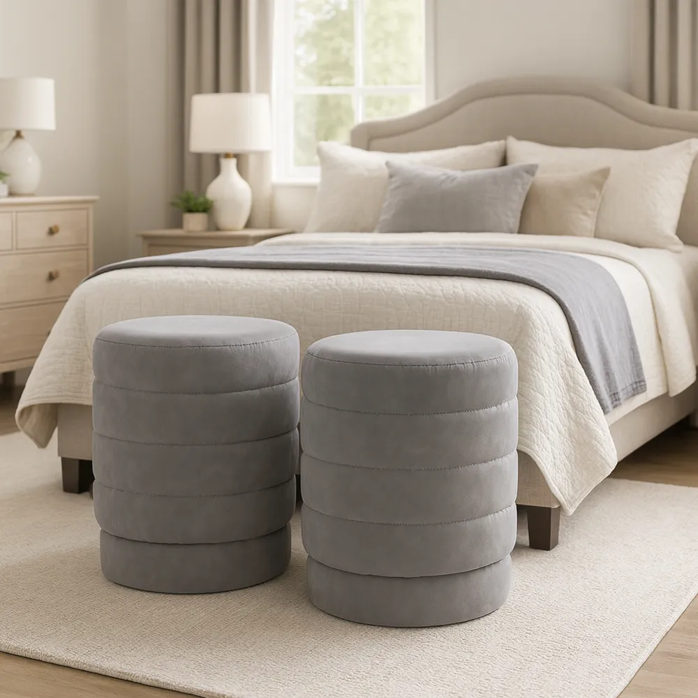 PENNFIELD GRAY OTTOMAN 19 (IN)