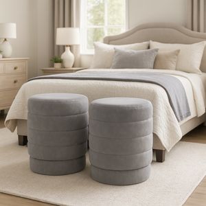 PENNFIELD GRAY OTTOMAN 19 (IN) 2