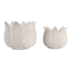 BRADYRIDGE SET OF 2 IVORY PLANTER 10 (IN) 3