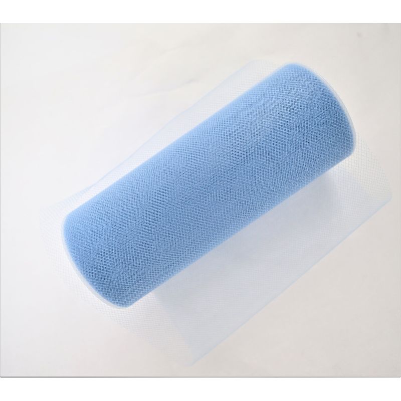 6" x 25yds Tulle Ribbon, Light Blue