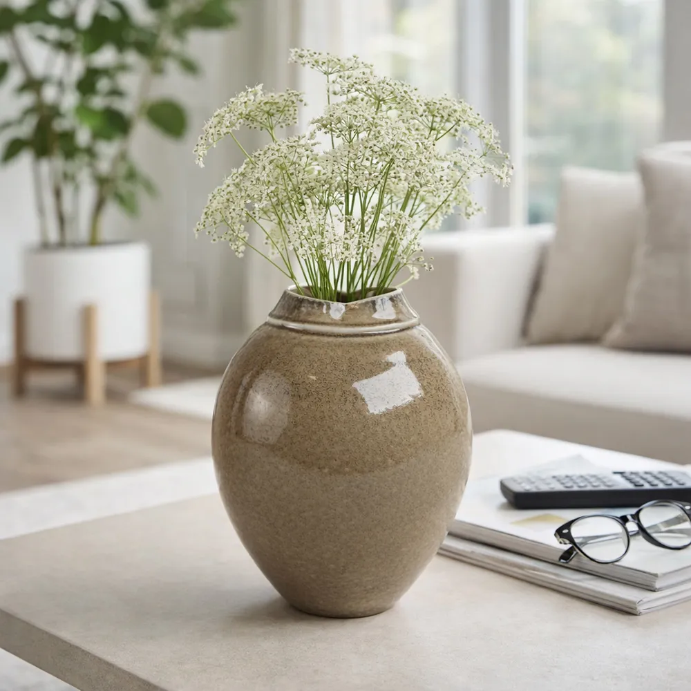 BROGANFORD BROWN VASE 11 (IN)