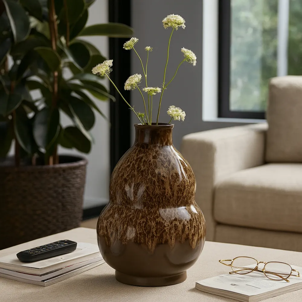 HARLEMHAVEN BROWN VASE 16 (IN)
