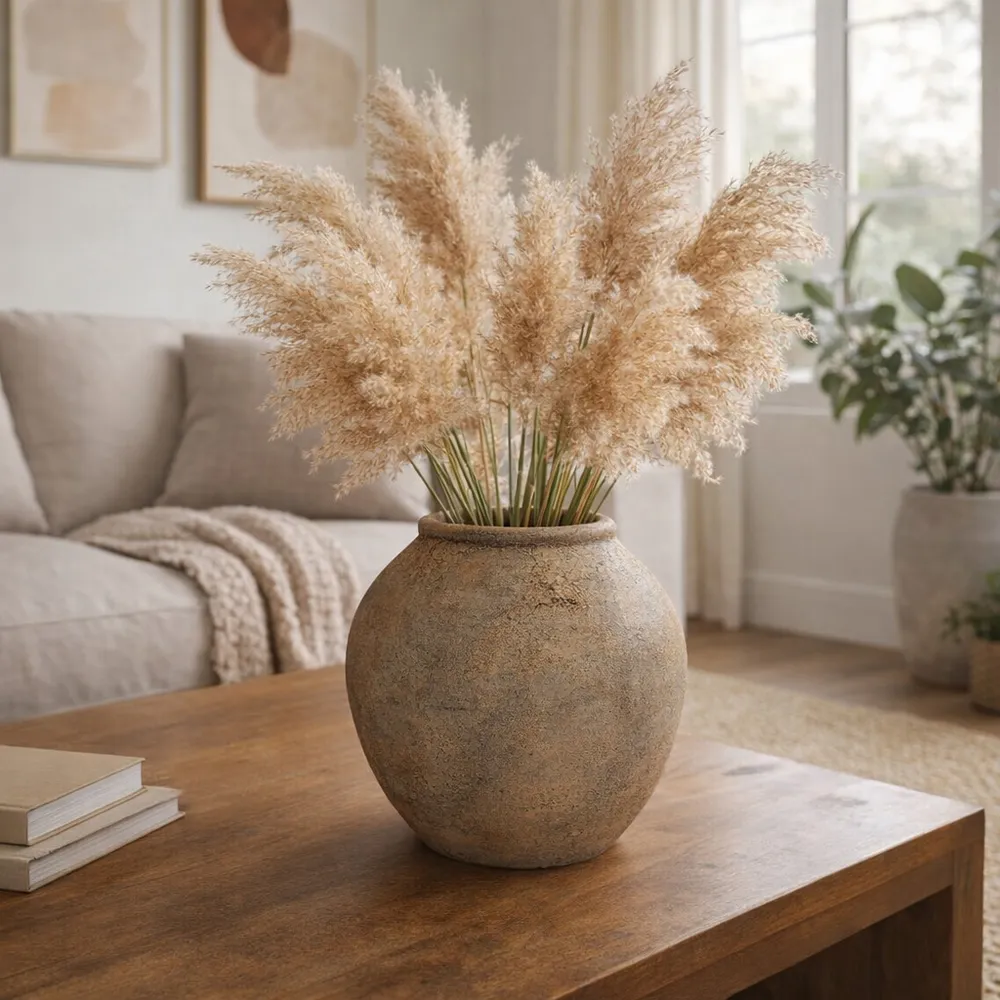 TRUEHAVEN TAN VASE 9 (IN)