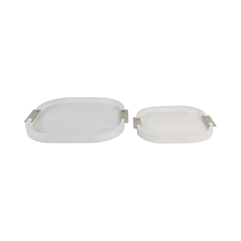HOBARTSIDE SET OF 2 WHITE TRAY 2 (IN)