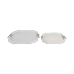 HOBARTSIDE SET OF 2 WHITE TRAY 2 (IN) 5
