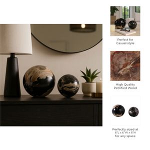 ELDERVIEW SET OF 2 BLACK ORBS 6 (IN) 8