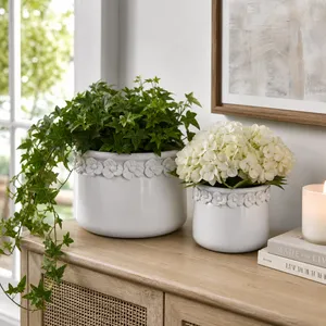 CROSBYGROVE SET OF 2 WHITE PLANTER 7 (IN) 2