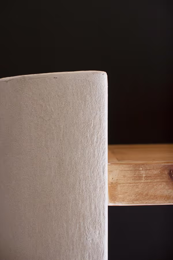 Textured Shelving Unit with Four Wooden Shelves