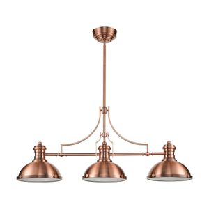 Chadwick 47'' Wide 3-Light Linear Chandelier - Antique Copper 2