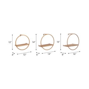 GAIGESTONE SET OF 3 BRONZE WALL SHELF 8 (IN) 8