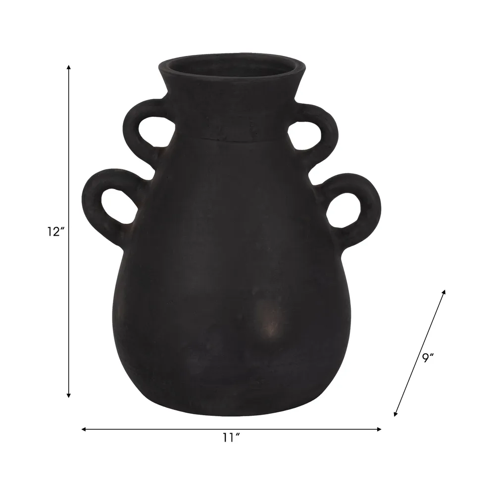 ARLOBEACH BLACK VASE 12 (IN)