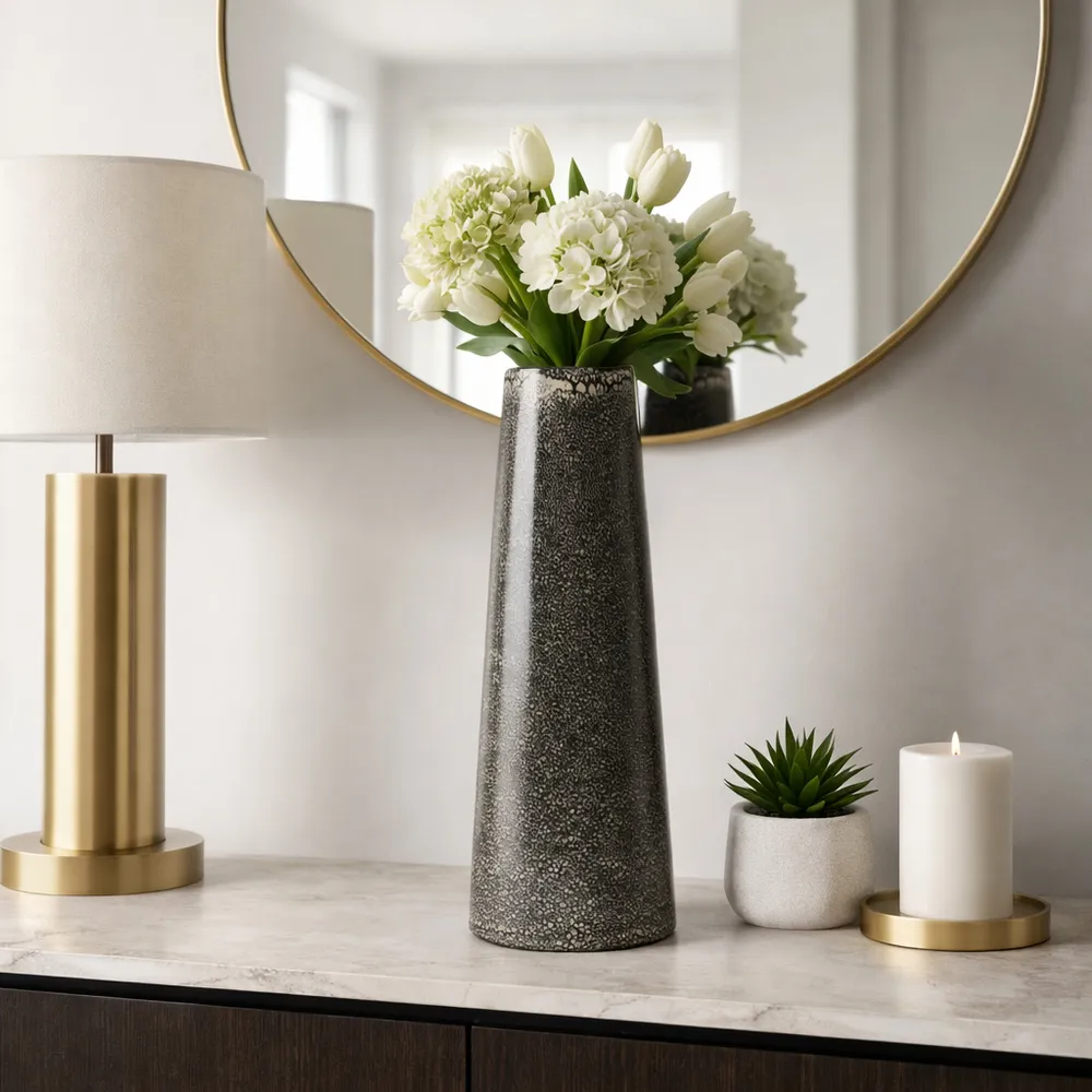 PEARLWOOD BLACK VASE 20 (IN)