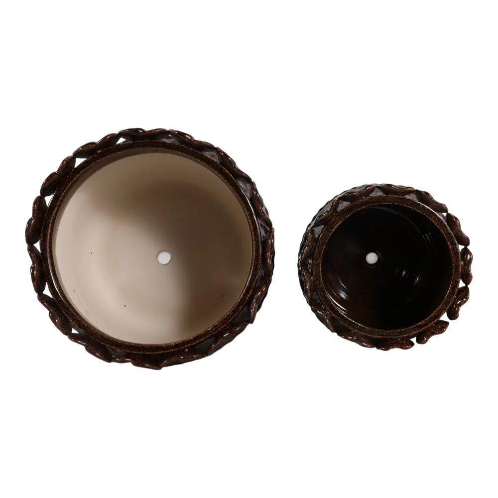 FALLONRUN SET OF 2 BROWN PLANTER 7 (IN)