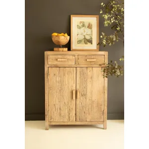 Reclaimed Wood Cabinet with Two Doors and Two Drawers 1