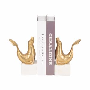 ELMONTWICK SET OF 2 GOLD BOOKENDS 8 (IN) 3