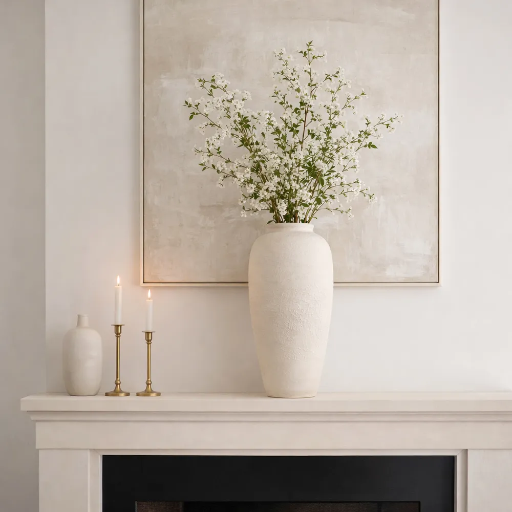 LAKEWOOD WHITE VASE 19 (IN)