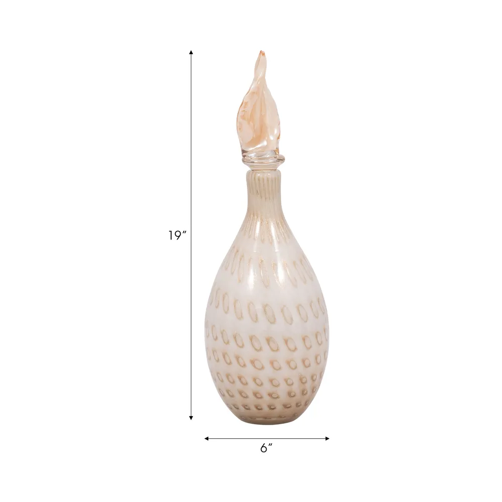 DENTONSHAW IVORY GLASS VASE 18 (IN)