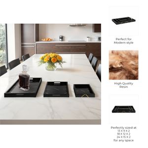 VINSONVIEW SET OF 3 BLACK TRAY 2 (IN) 11