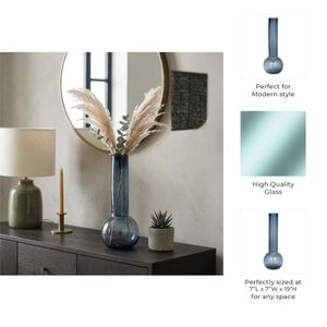 FIONACROSS BLUE GLASS VASE 19 (IN) 11