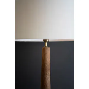 Tall Wooden Floor Lamp with Fabric Shade 3