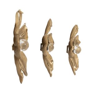 CHESTERROSE SET OF 3 GOLD WALL FLOWERS 4 (IN) 5