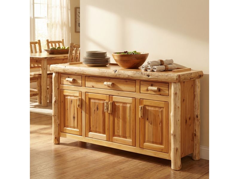 Cedar Log 75-inch Buffet - Coffee 1