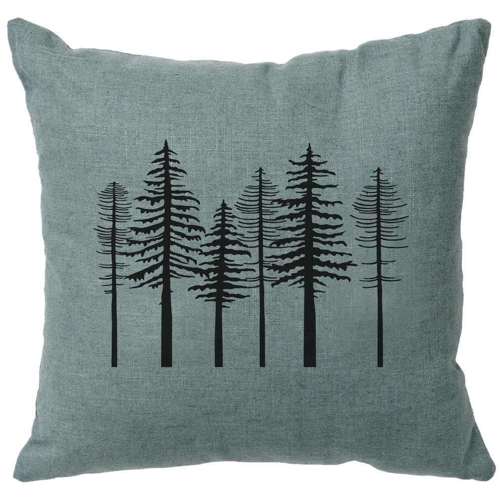 Image Pillow - Trees - Linen Ocean