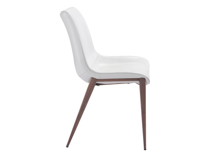 Magnus Dining Chair White & Walnut 3
