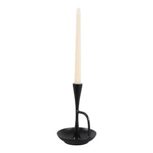 DECKERROSE BLACK CANDLE HOLDER 8 (IN) 3