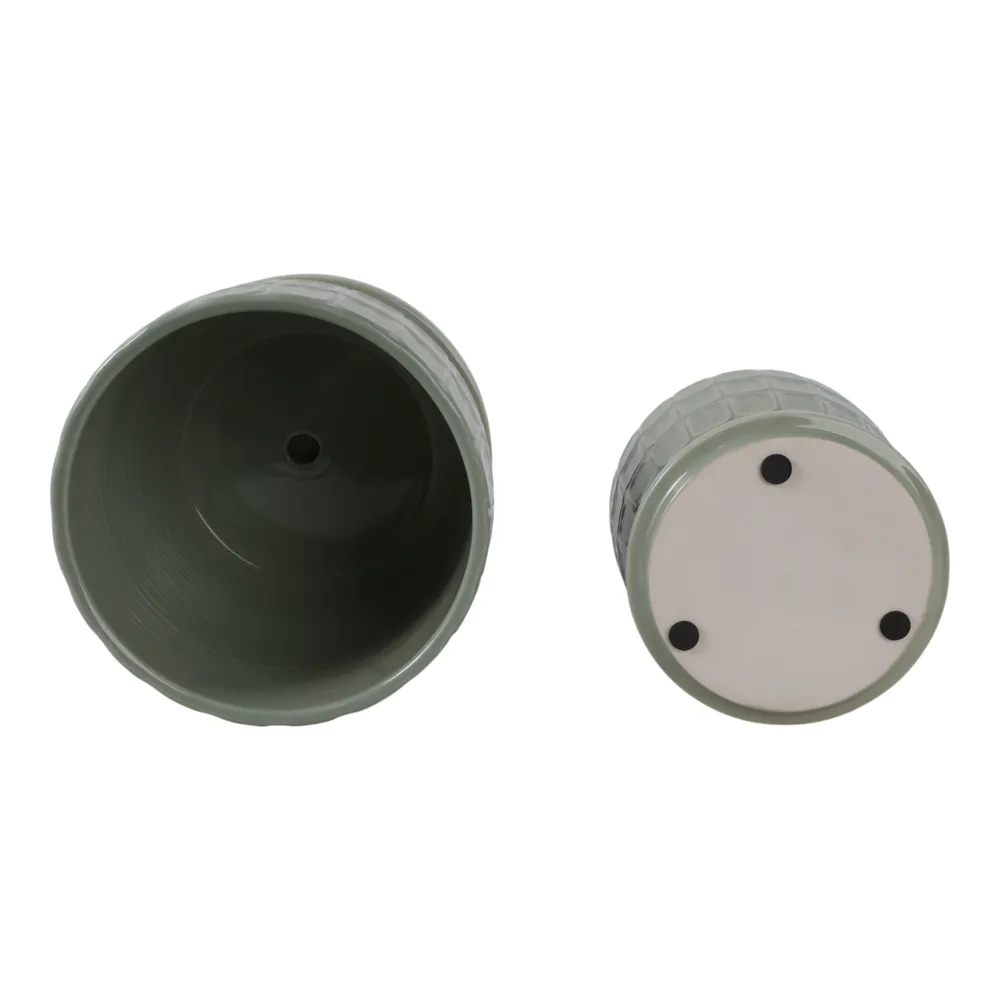 LEONAHAM SET OF 2 GREEN PLANTER 7 (IN)