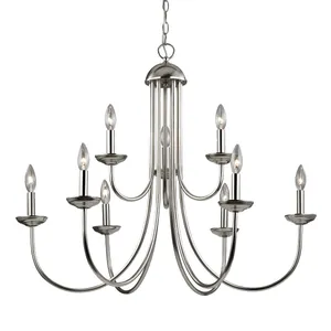 Montgomery 34'' Wide 9-Light Chandelier - Brushed Nickel 1