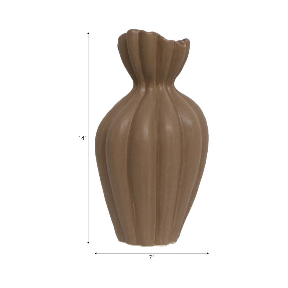 ERWINGROVE BROWN VASE 14 (IN)