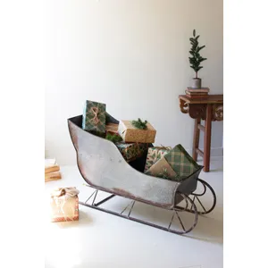 Rustic Metal Christmas Sleigh 1