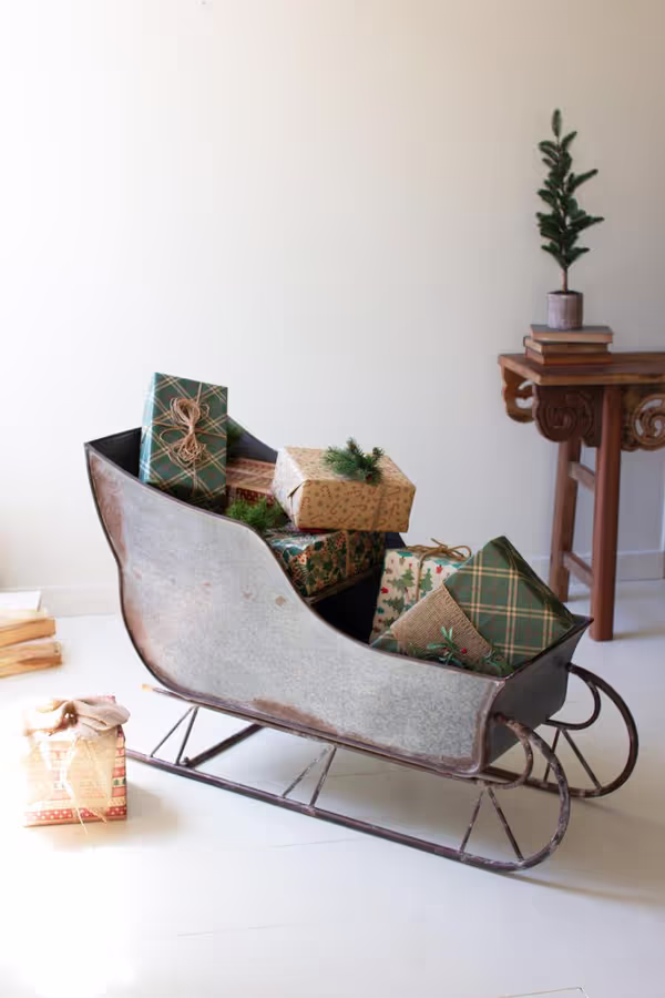 Rustic Metal Christmas Sleigh